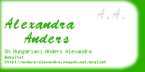 alexandra anders business card